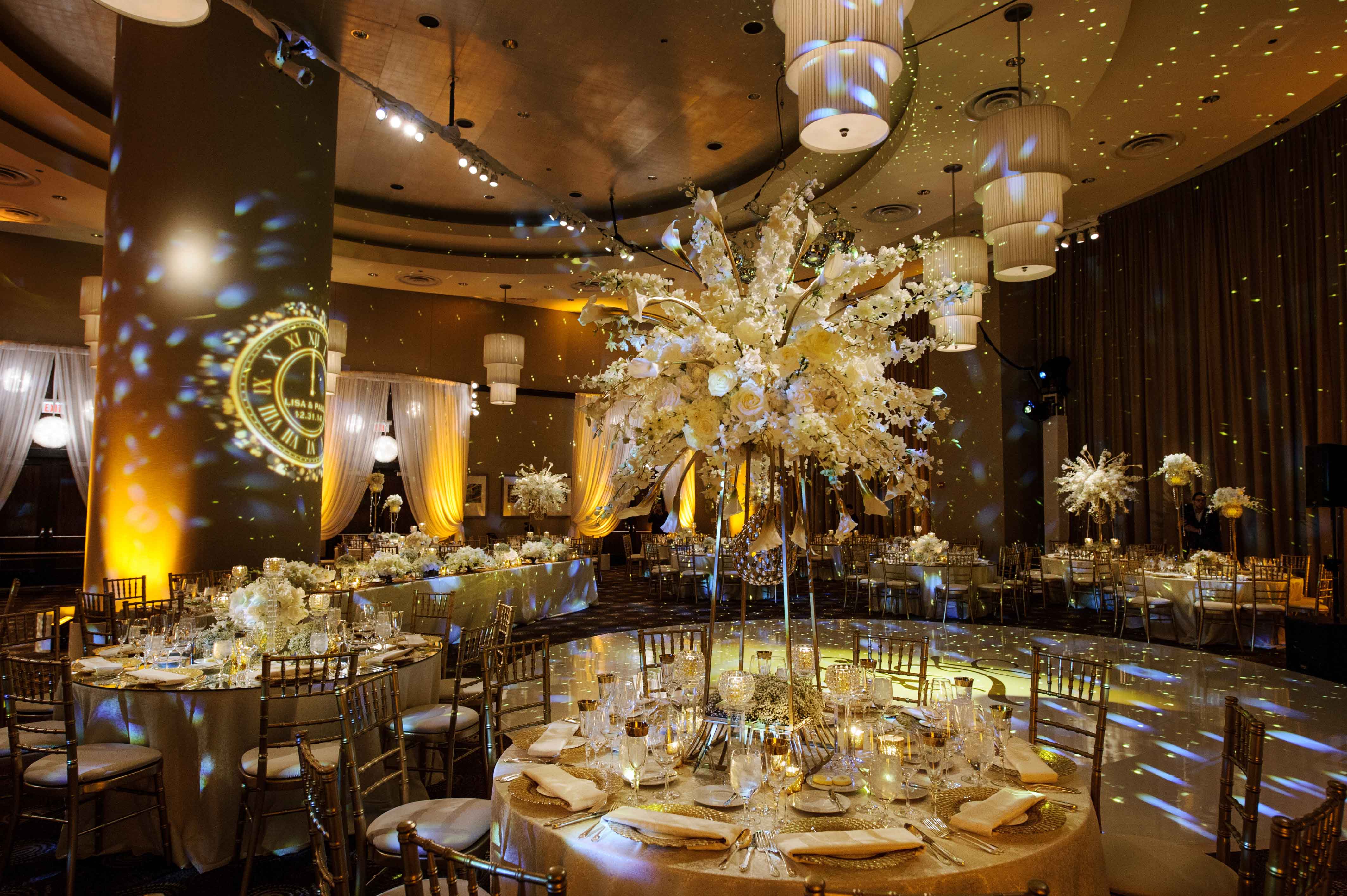 New Year's Eve ballroom wedding reception