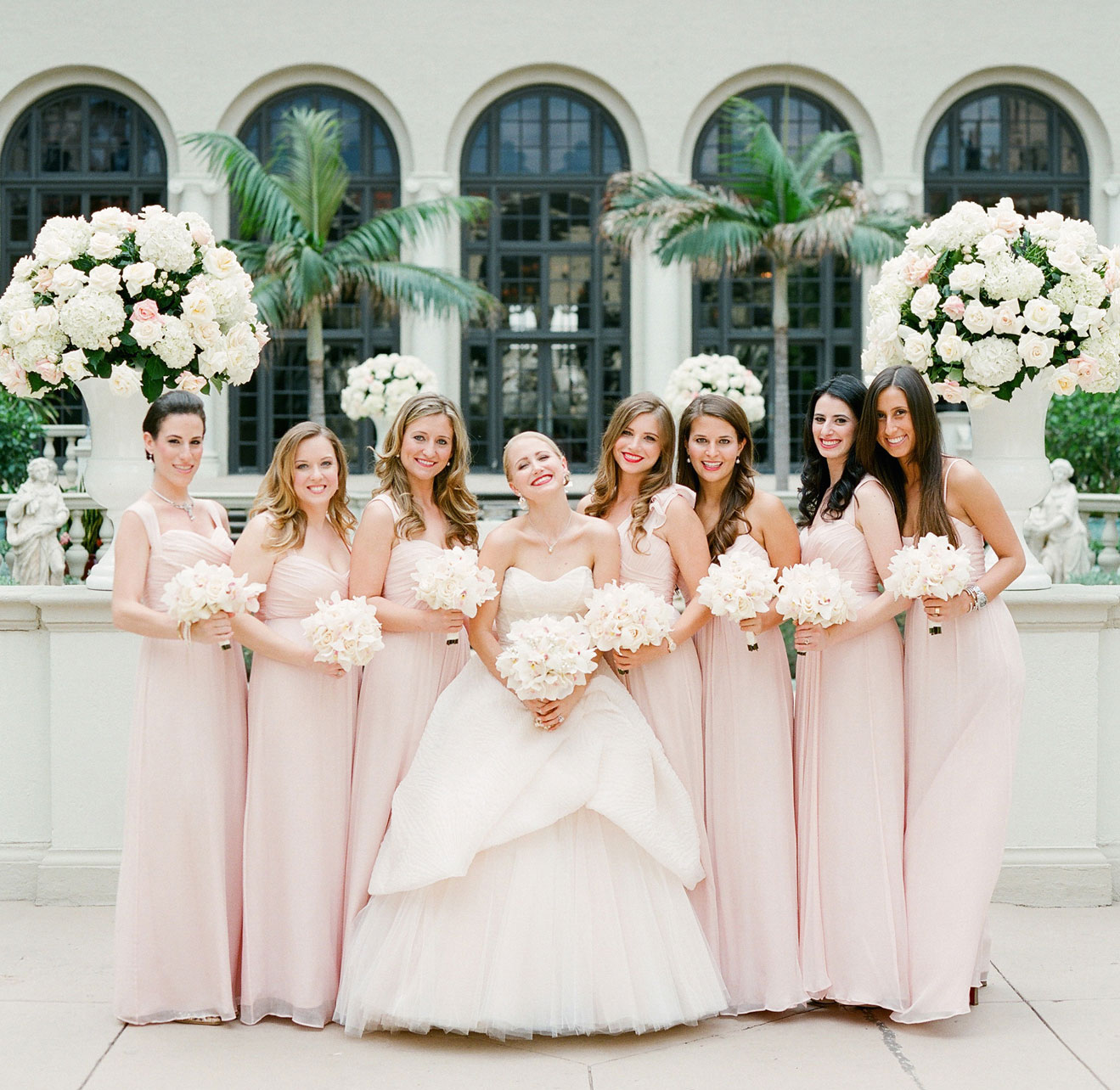 mismatched blush bridesmaid dresses