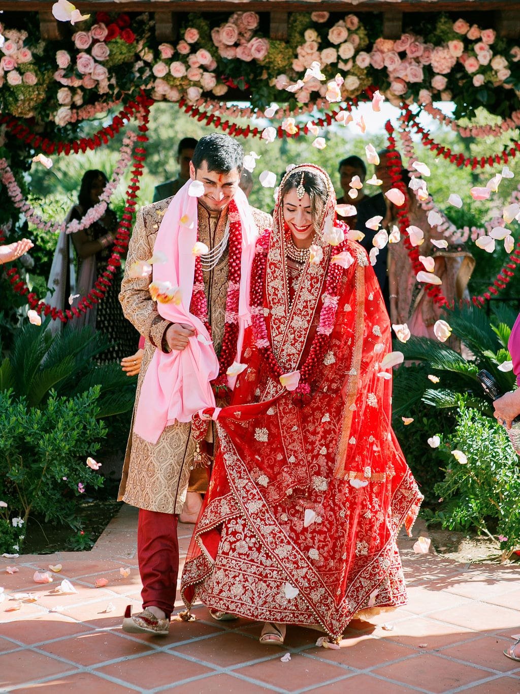 Flower Petal Toss at Indian Ceremony