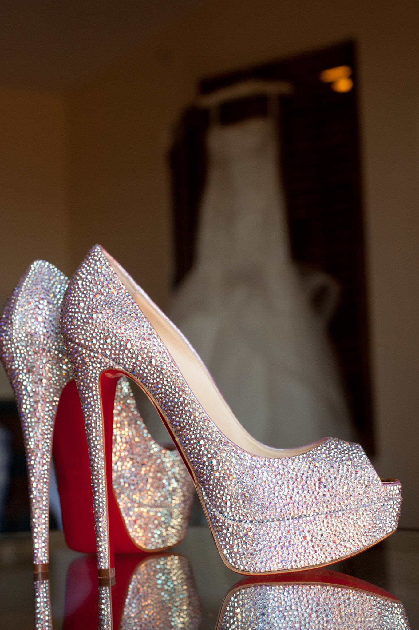 Shoes + Bags Photos Crystal Christian Louboutin Bridal Heels Inside
