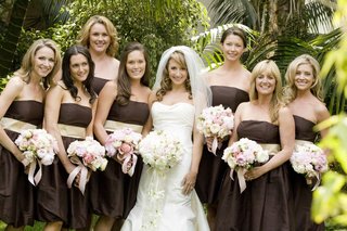 brown bridesmaid dresses