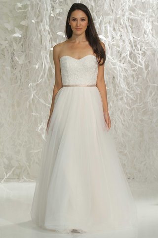 "Sabine" by Wtoo Brides wtoo-brides-2016-strapless-wedding-dress-with-ribbon-belt