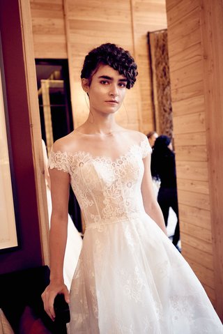 "Cielo" by Isabelle Armstrong isabelle-armstrong-fall-2018-wedding-dress-cielo-illusion-off-shoulder-lace-gown-with-flower-details
