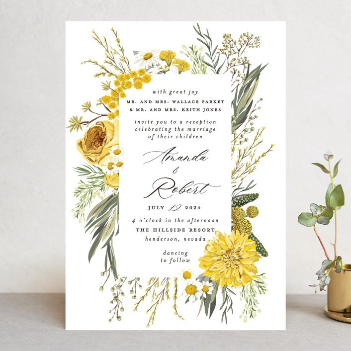 Organic Flowers Wedding Invitation