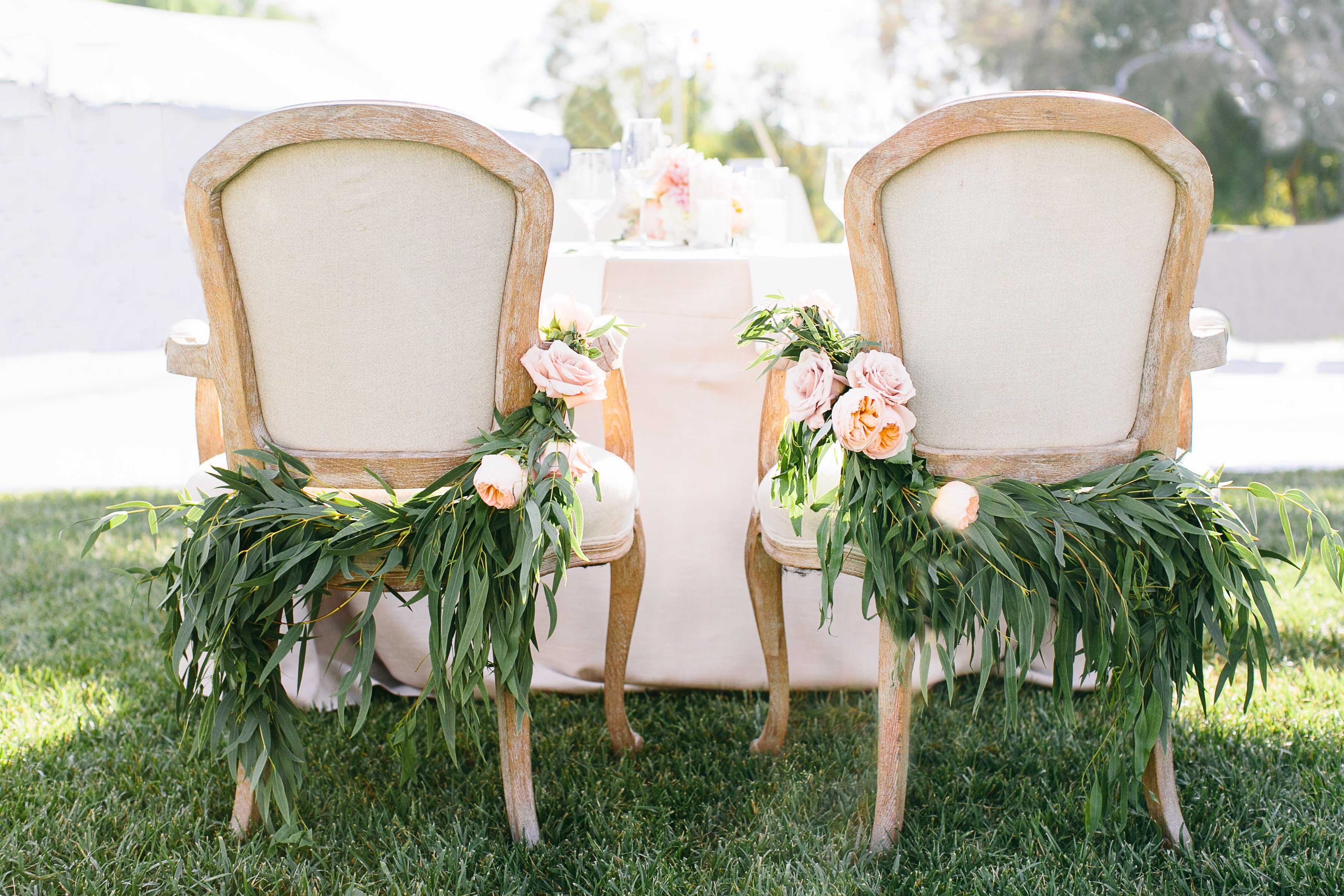 Sweetheart Table Chairs with Foliage