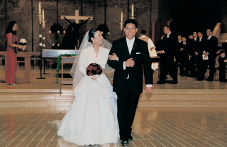 Lea Salonga and Robert Chien at Wedding lea-salonga-wears-monique-lhuillier-dress-and-walks-with-groom-robert-chien