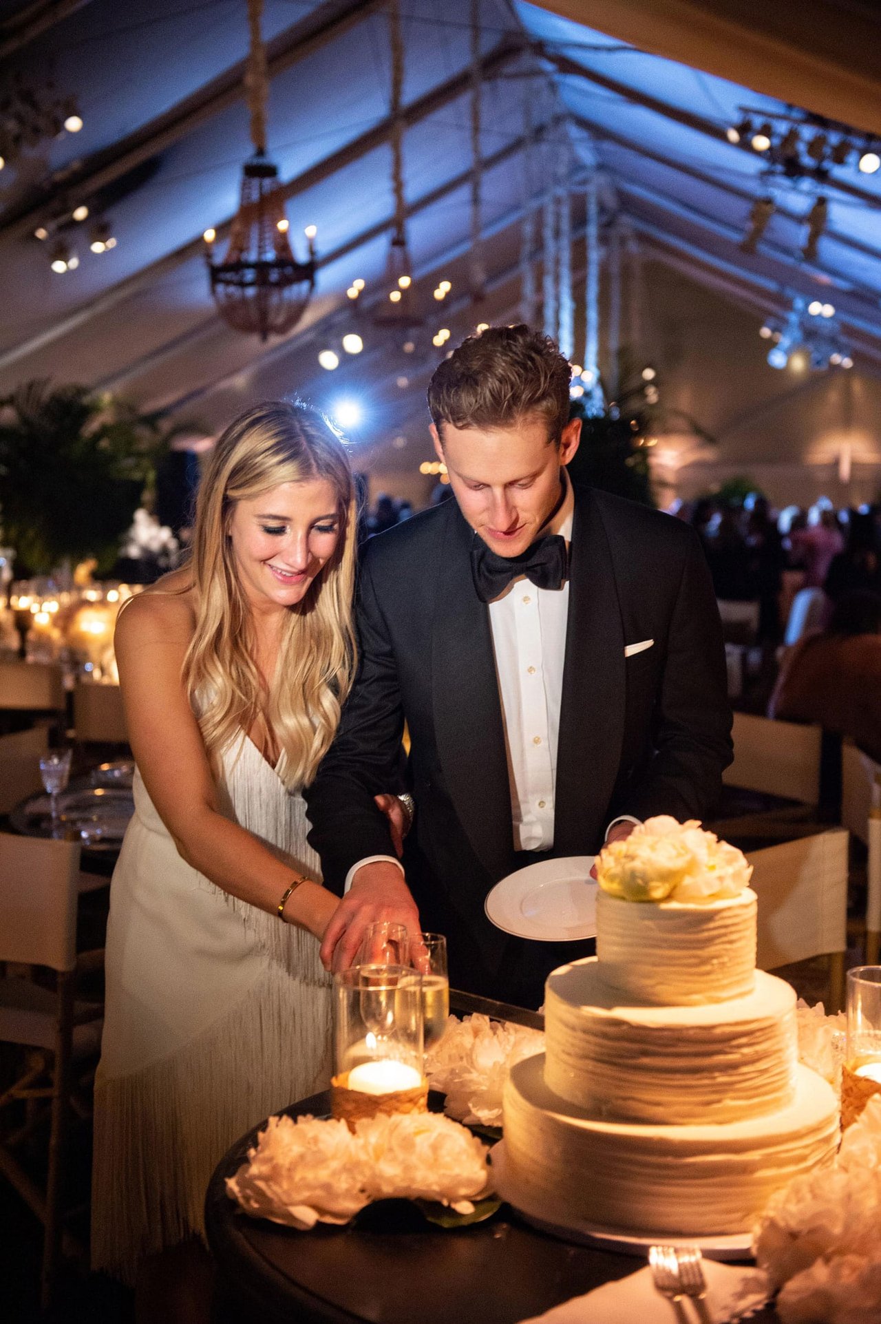 cake cutting dress wedding Bride in Second Dress for Cake Cutting