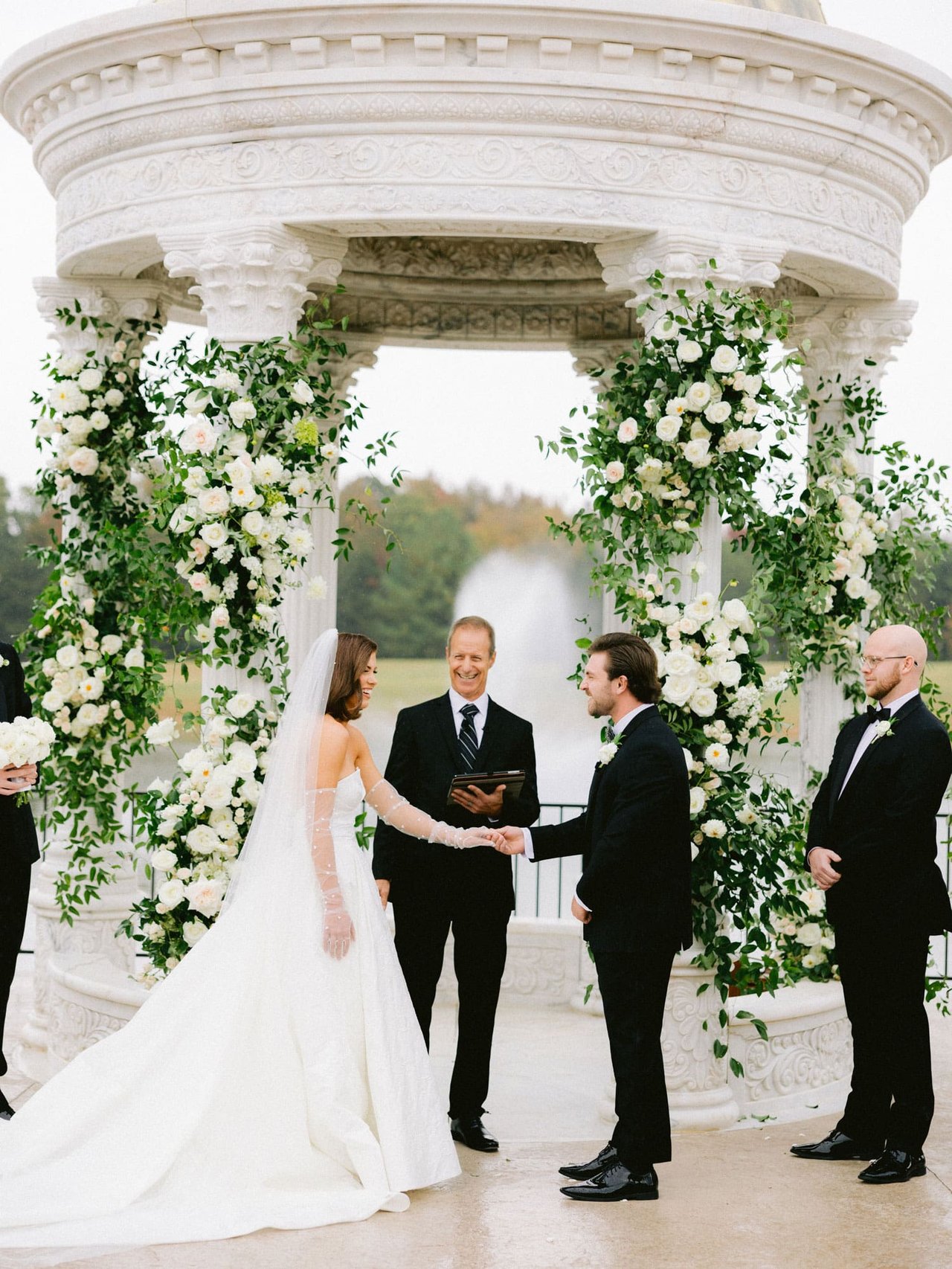 Wedding Ceremony in Front of Gazebo