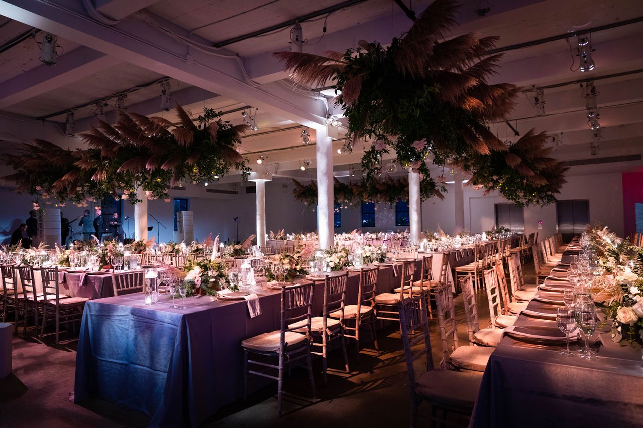Rooftop Wedding + Loft-Style Reception with Modern-Boho Décor in New York