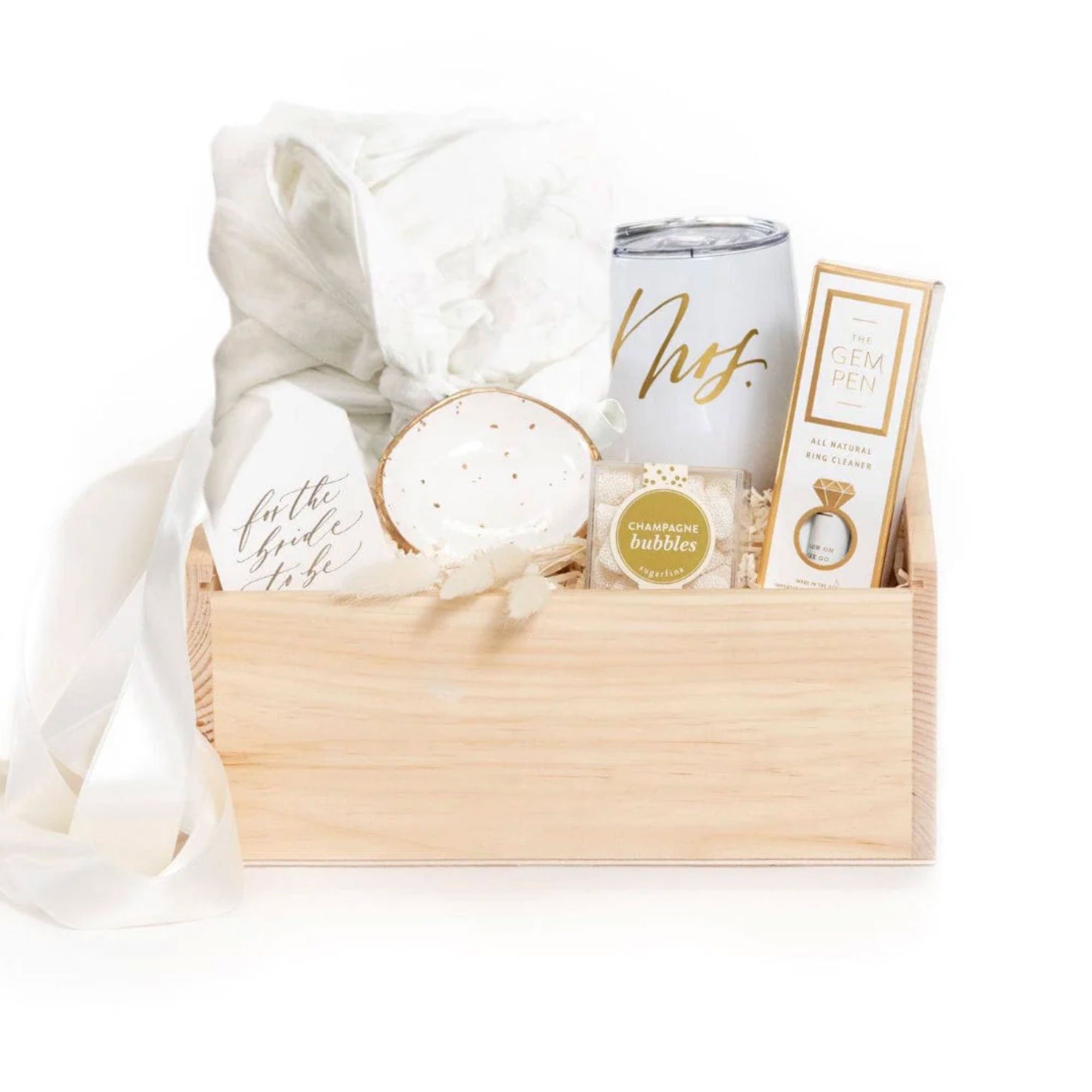 Engagement gift idea engaged friend gift box for the bride from marigold and grey