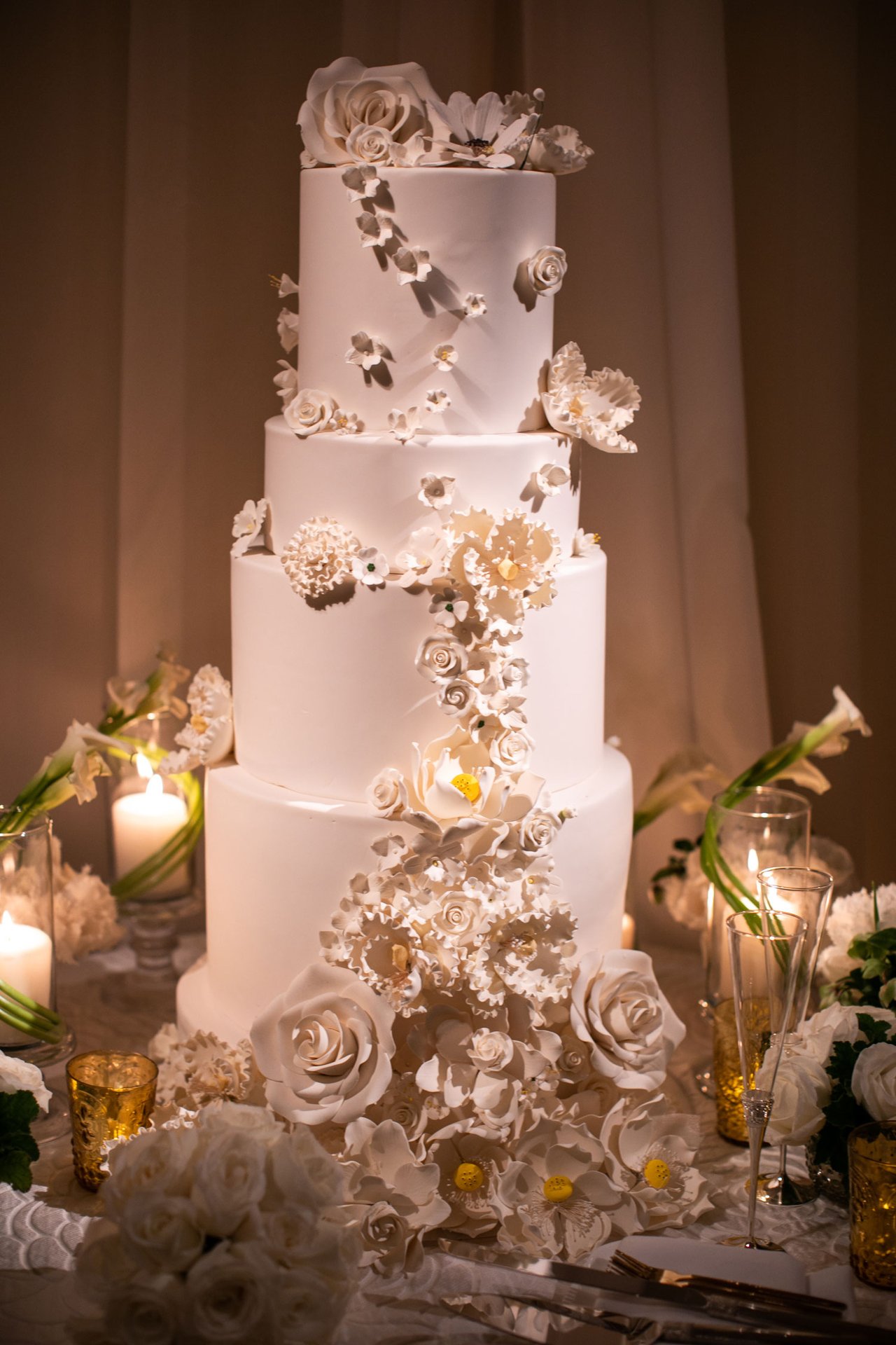 Wedding Cake with Small Flower Design