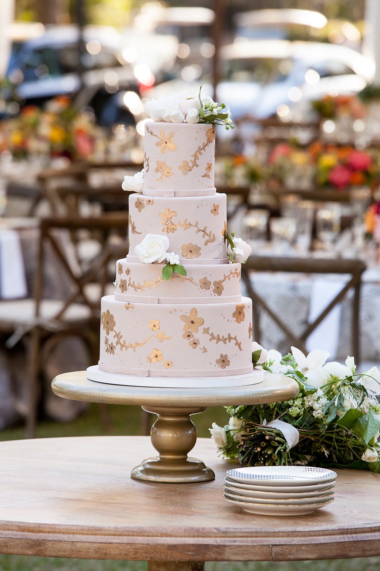 Rose Gold Flower Cake