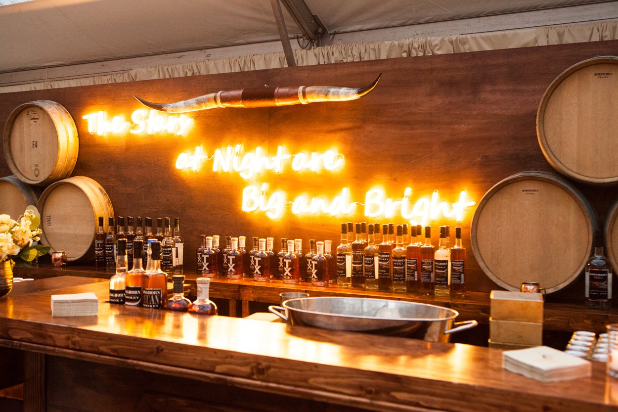 Neon Sign Behind Bar
