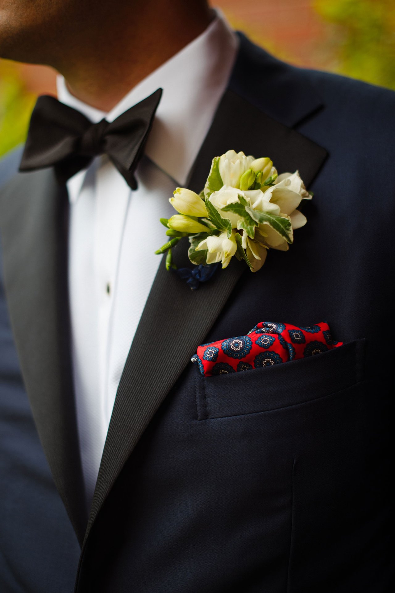 Groom Boutonniere & Pocket Square