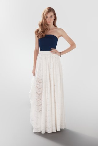 "Eyre" Bustier and "Eyre" Top navy-blue-bustier-with-lace-skirt-by-aideux