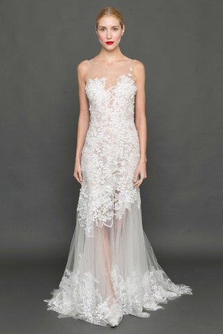 "Giselle" by Francesca Miranda francesca-miranda-fall-2017-giselle-illusion-boat-neck-tulle-trumpet-lace-butterfly-appliques