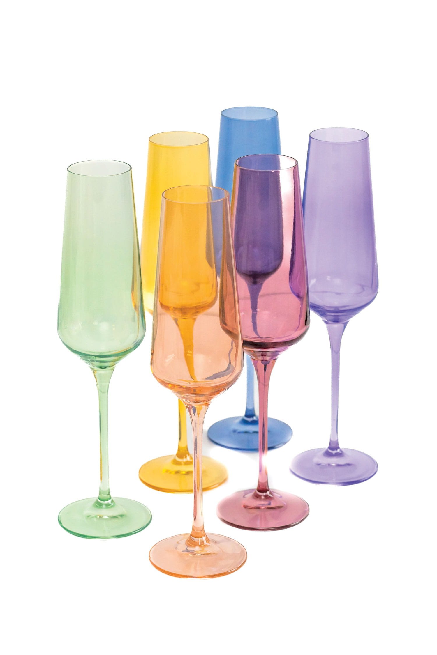 Estelle Colored Glass champagne flutes set of six Zola wedding registry ideas