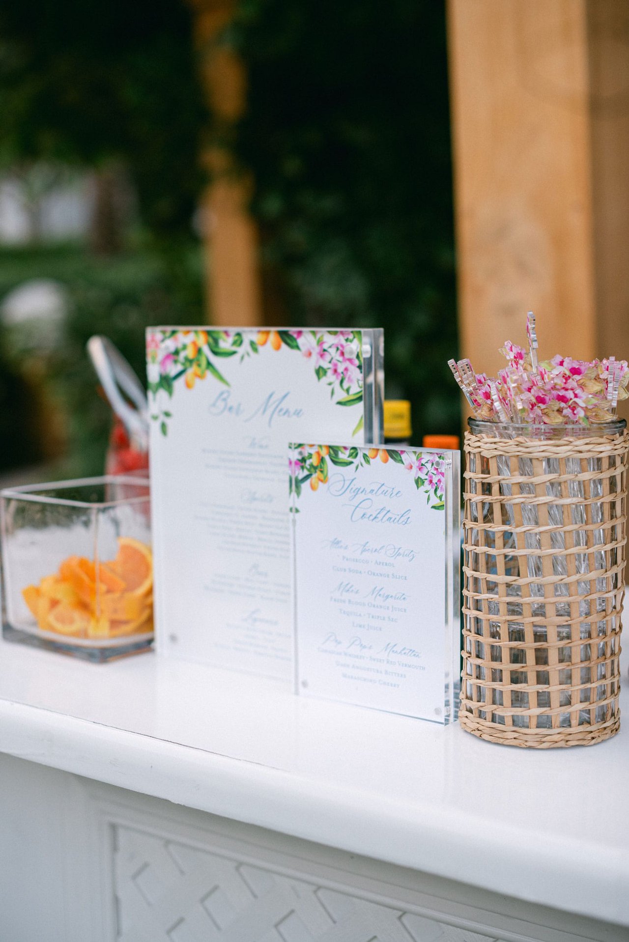 Colorful Bar & Signature Cocktail Menus