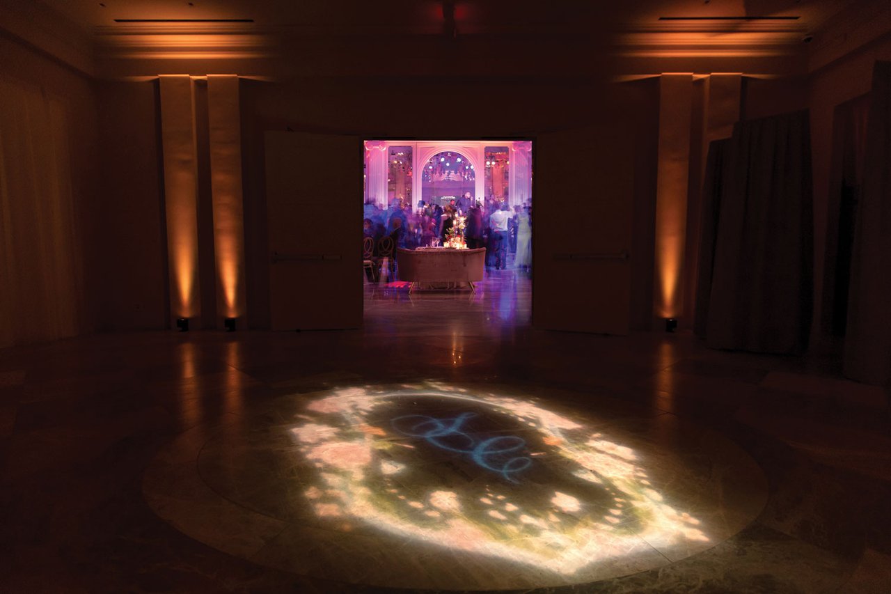 Wedding Monogram Projected on Ballroom Floor