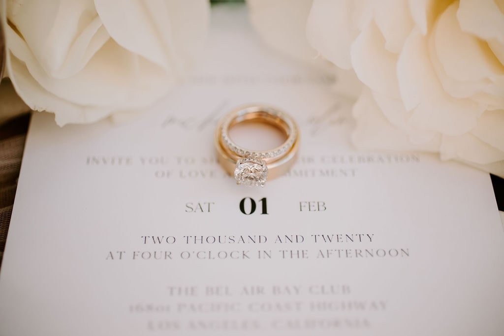 Gold Engagement Ring & Wedding Ring