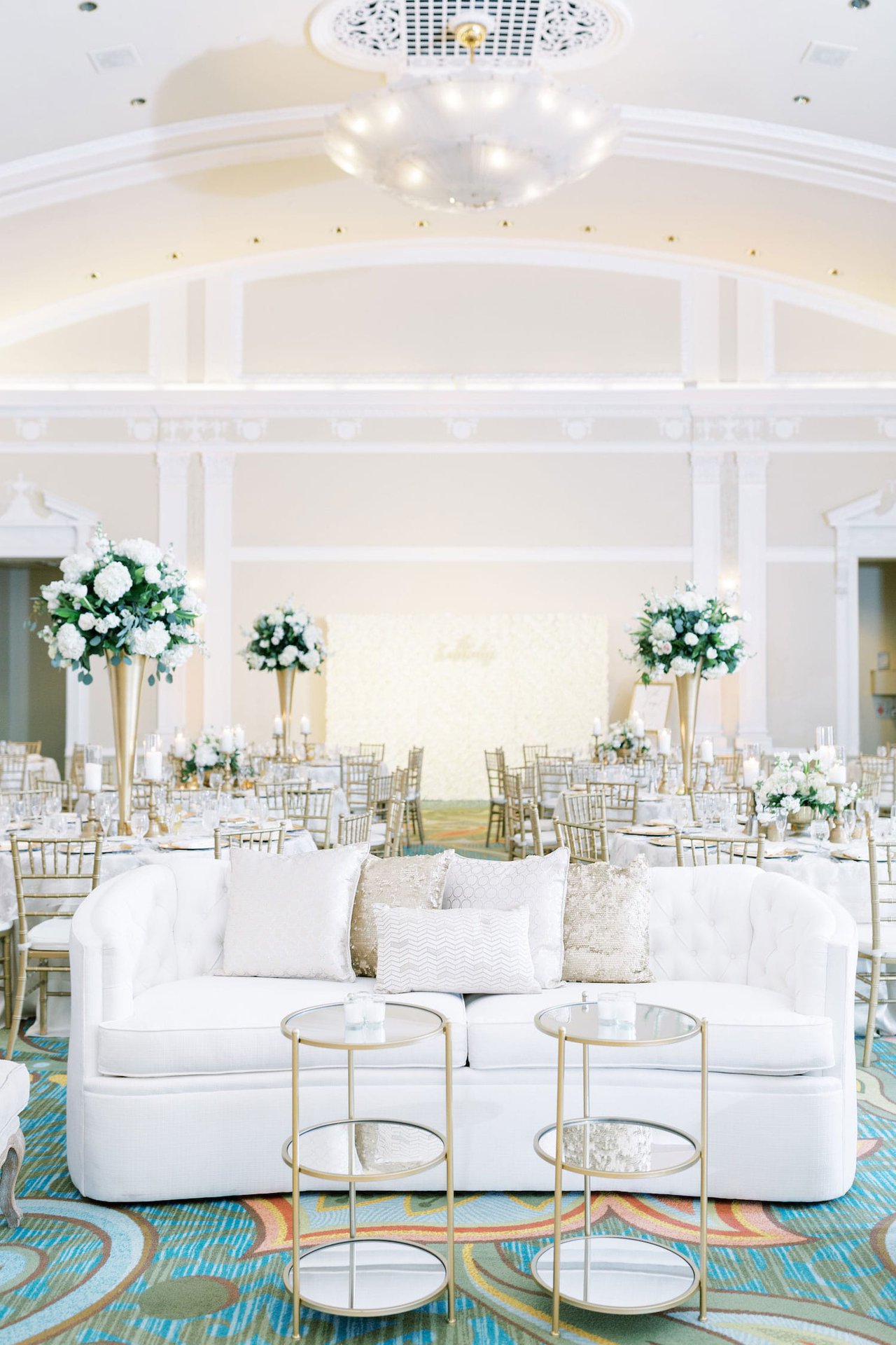 White Sofa Lounge by Wedding Dance Floor