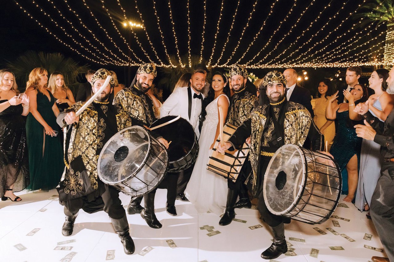 Bride & Groom with Zaffa Group