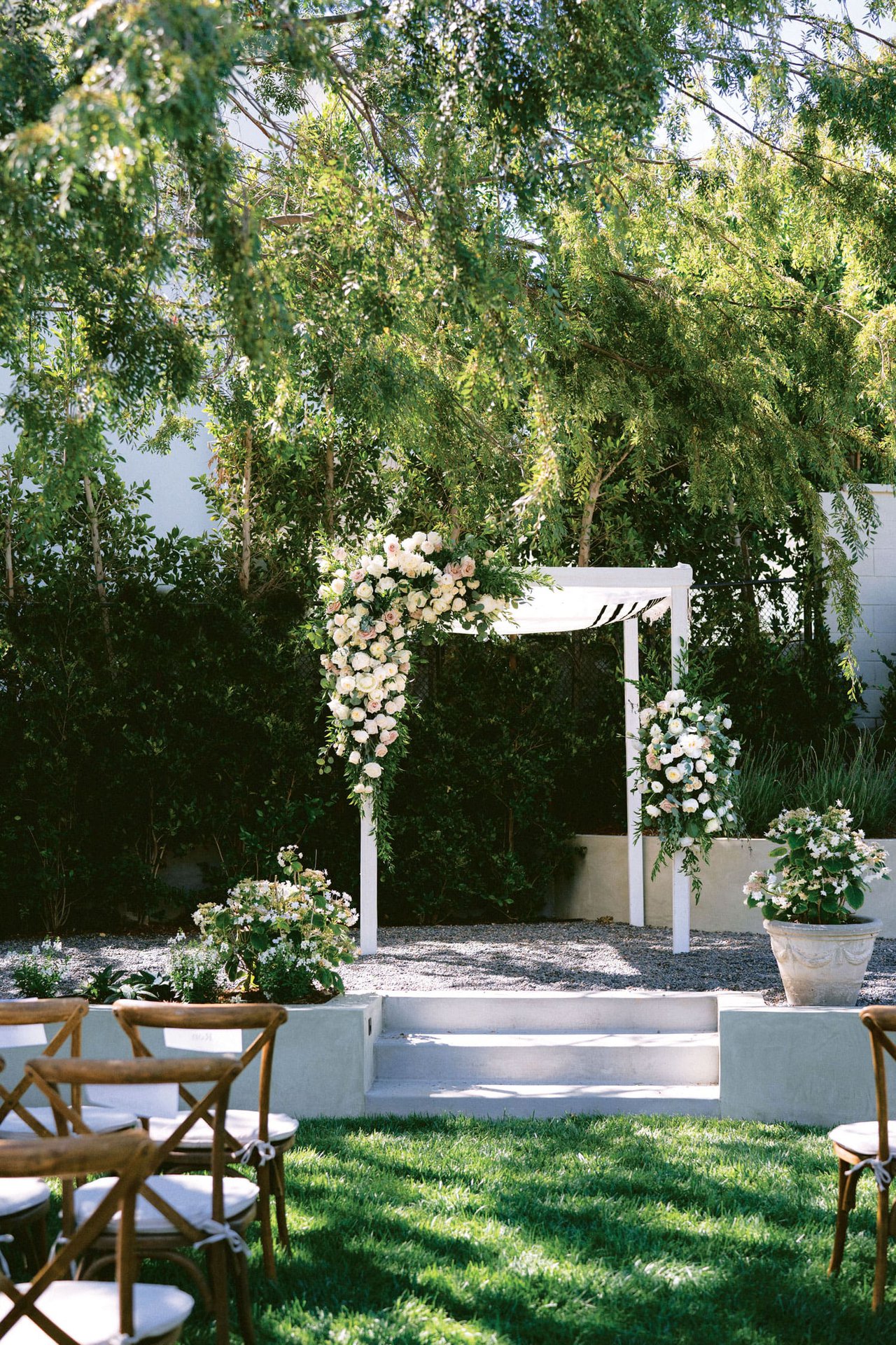 Outdoor Wedding Ceremony in Backyard