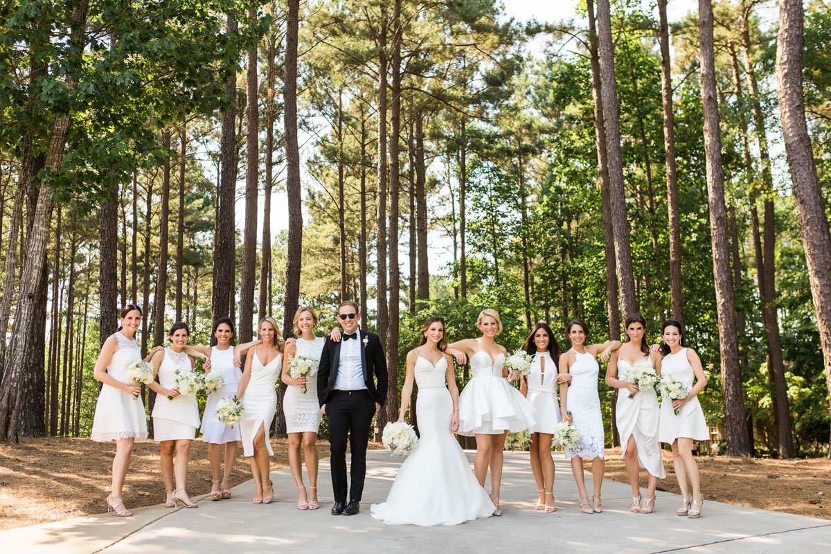 white bridesmaid dresses short
