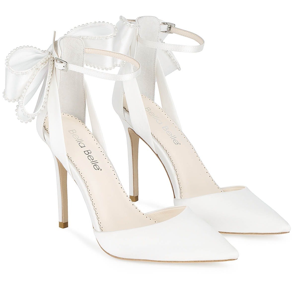 mirabelle ivory ankle strap bow bella belle shoes white wedding shoe bridal shoe ideas