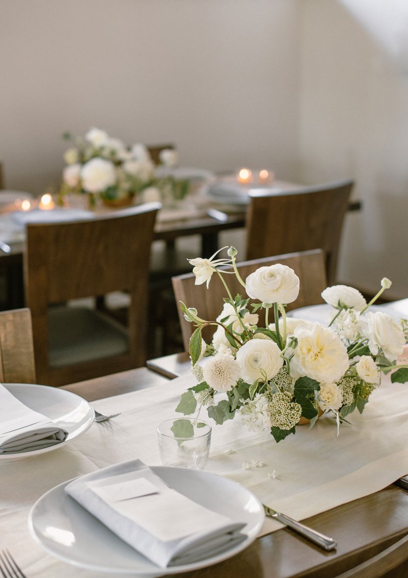 white wedding table settings