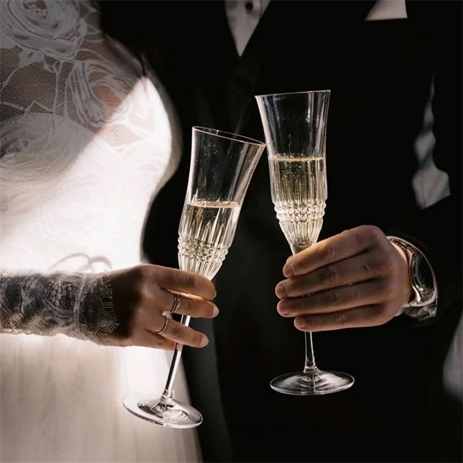 Waterford Lismore diamond champagne flute set Lewis Gifts wedding registry ideas