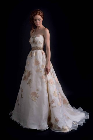 "Sierra" by Modern Trousseau Fall 2016 modern-trousseau-fall-2016-rose-gold-applique-wedding-dress