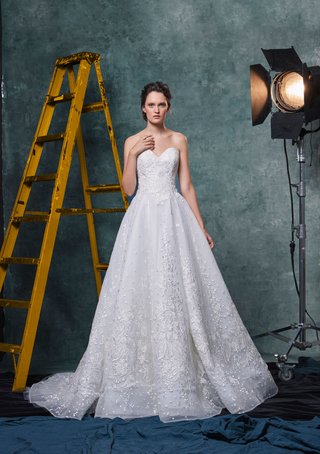 "Penelope" by Sareh Nouri sareh-nouri-fall-2019-bridal-collection-wedding-dress-penelope-embroidered-tulle-sparkle-lace-a-line