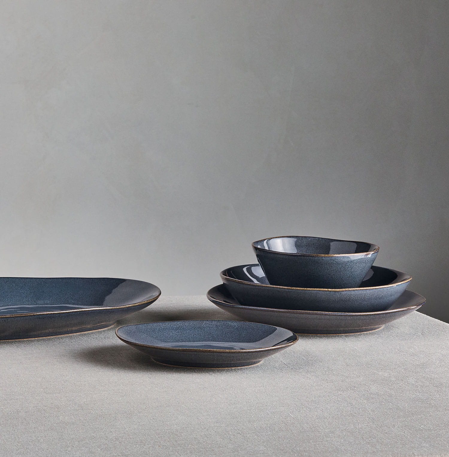 Marin stoneware collection pieces in Slate Blue crate and barrel wedding registry ideas