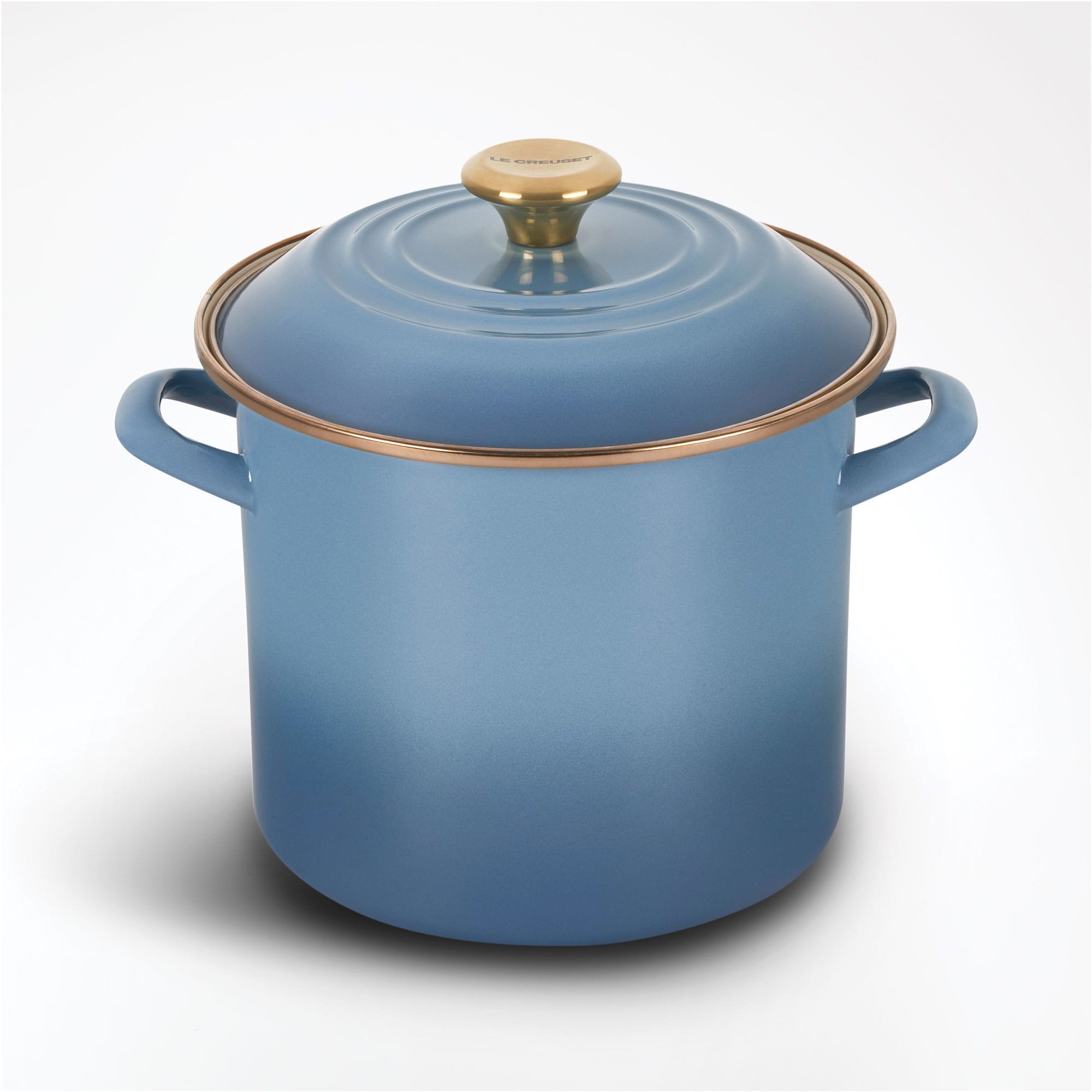 Le Creuset Chambray 8-quart enameled stockpot Crate and Barrel wedding registry ideas
