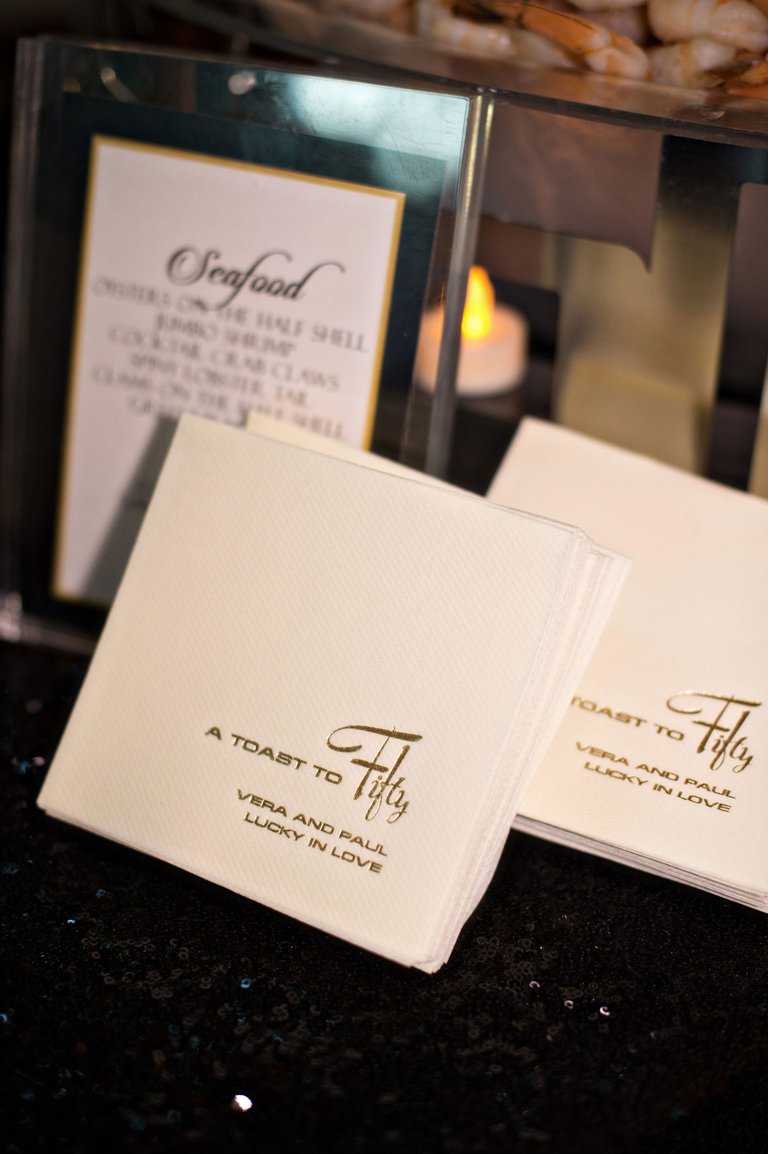 Personalized 50th anniversary napkins