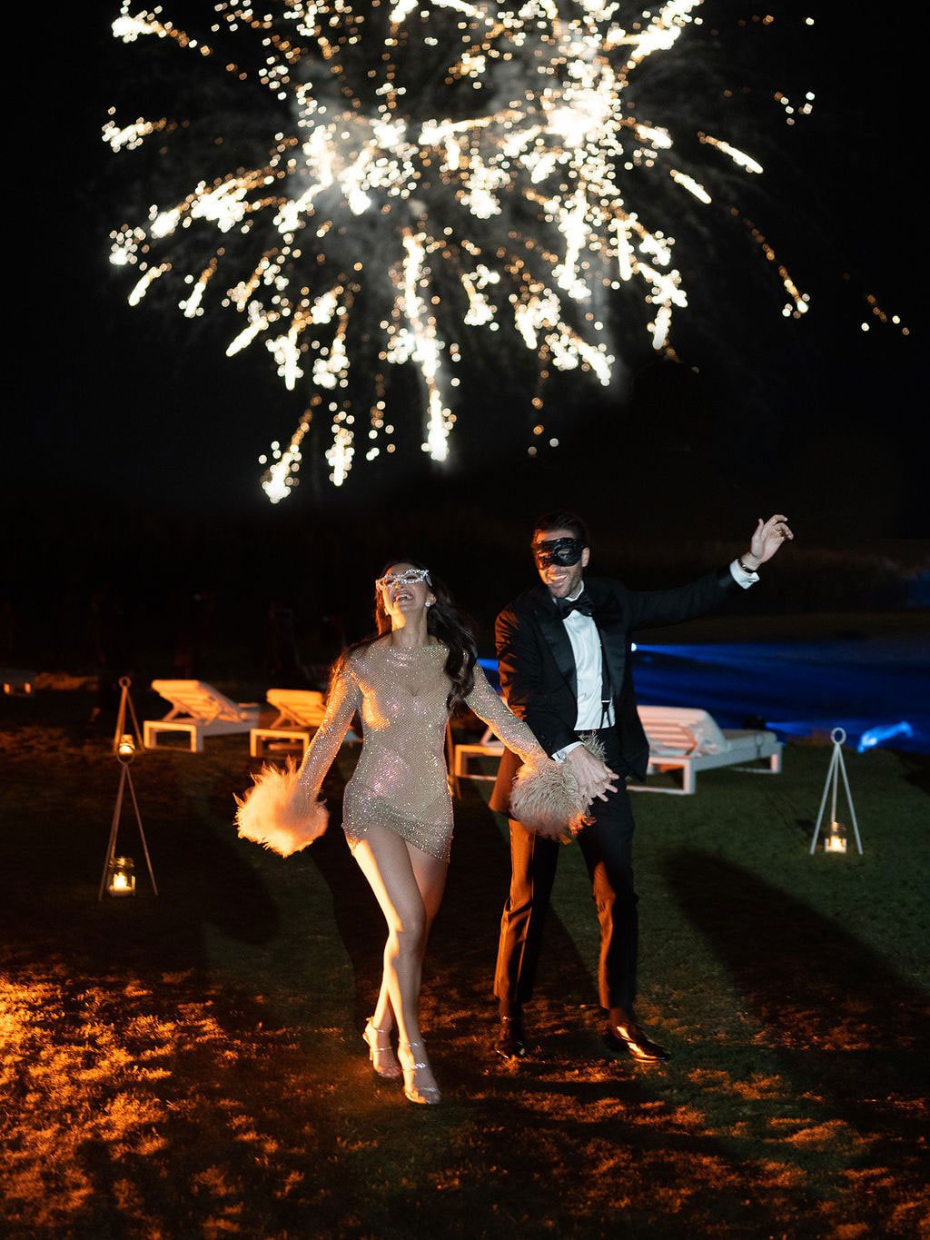 Fireworks & Masks for After-Party in Italy