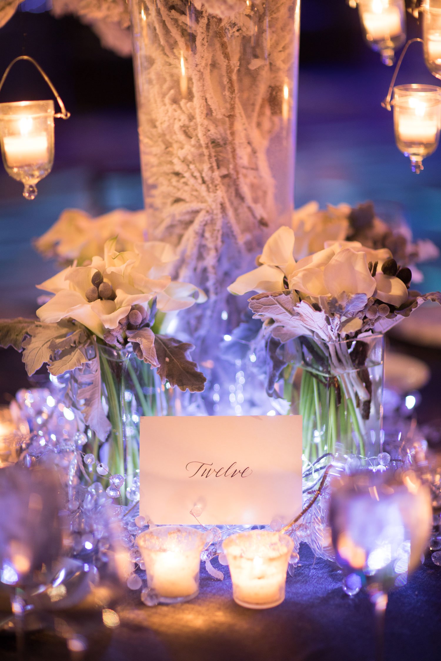 Table Number with Candlelight & Winter Décor