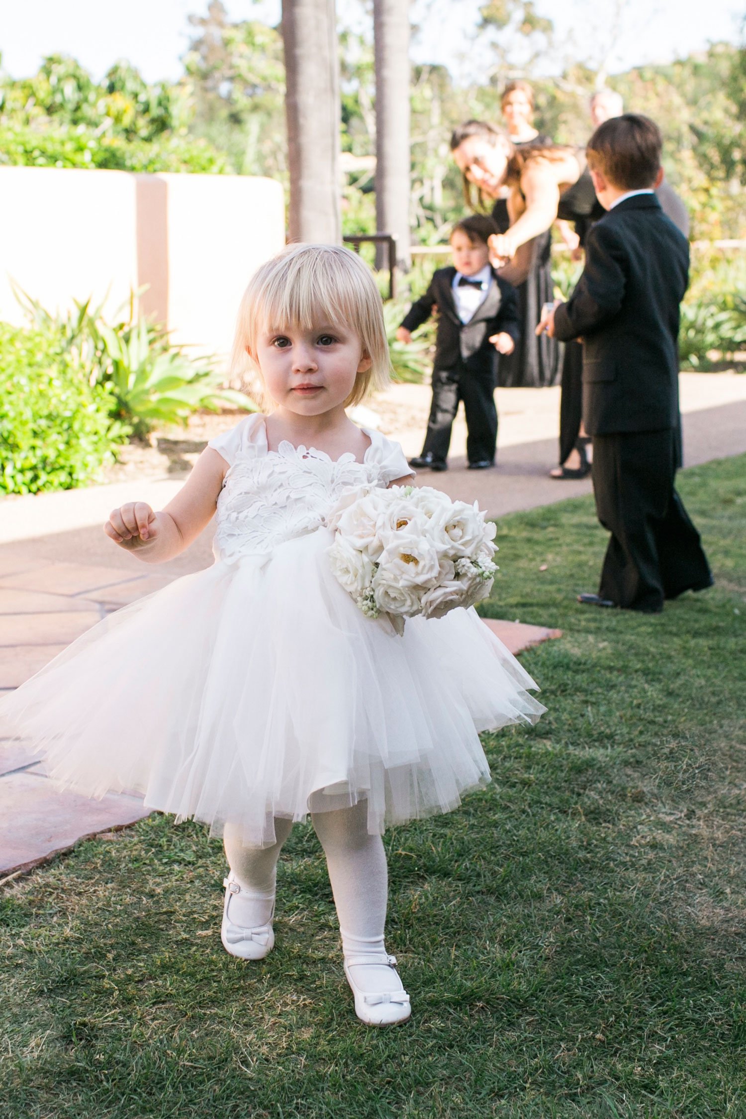 Flower Girl in Cute Dress and Tights