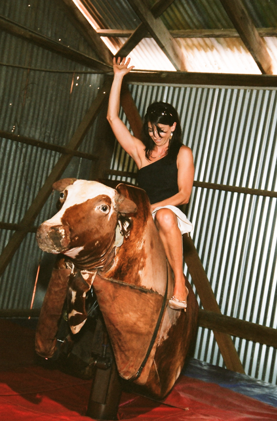 Mechanical Bull at Rustic Wedding