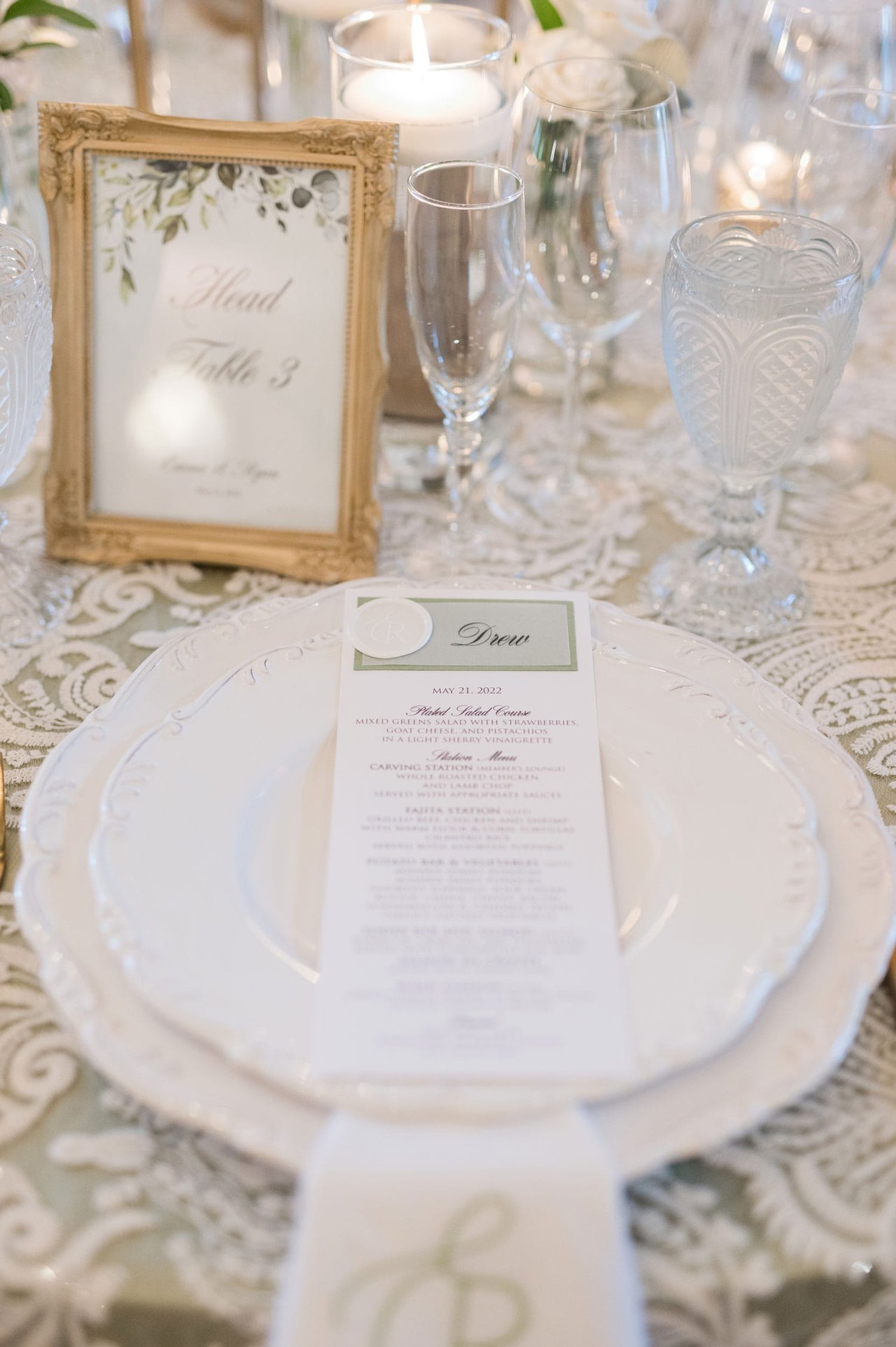 Elegant Place Setting on Lace Linens