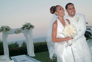 Bride and Groom at Ceremony Site lisa-coffey-and-demetrius-spencer-at-wedding
