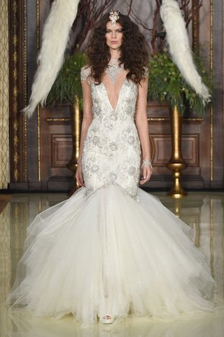 Wedding Dress by Galia Lahav deep-v-neck-mermaid-gown-by-galia-lahav