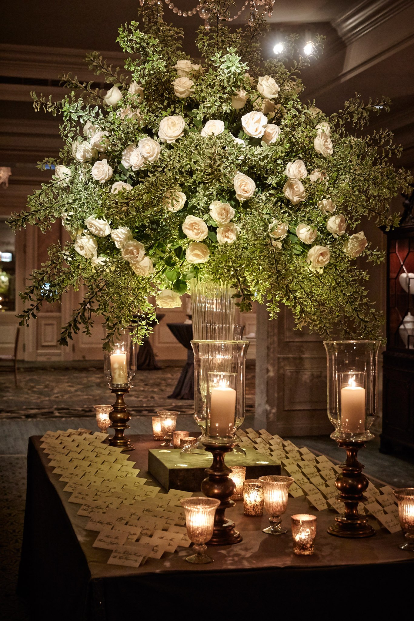 Candles Decorating Escort Card Table