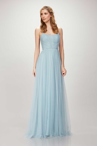 "Sophia" by THEIA Bridesmaids theia-bridesmaids-spring-2017-sophia-long-bridesmaid-dress-light-blue-ruche-bodice-spaghetti-strap