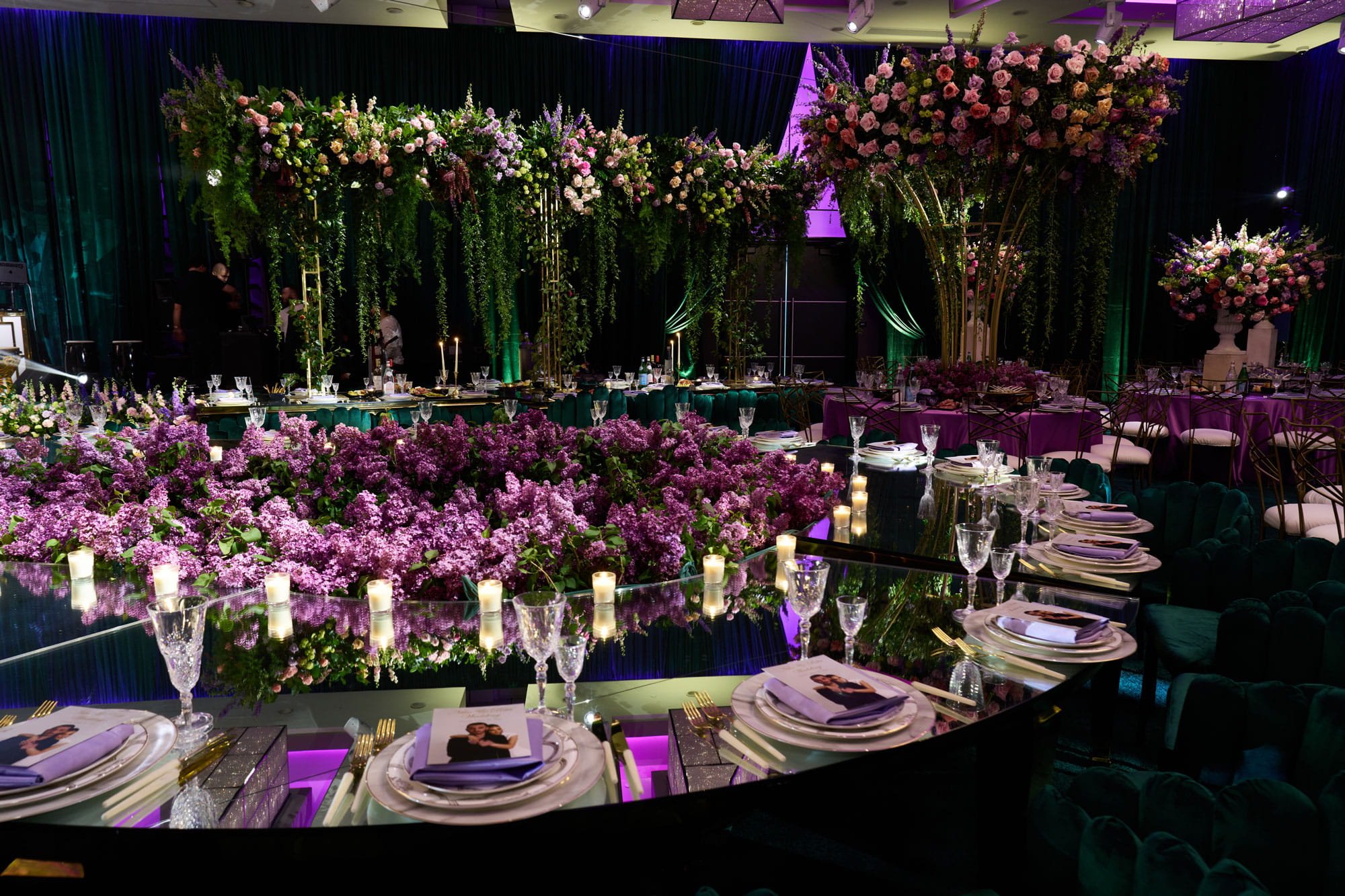 Luxury Purple and Green Ballroom Wedding Luxury Purple and Green Ballroom Wedding