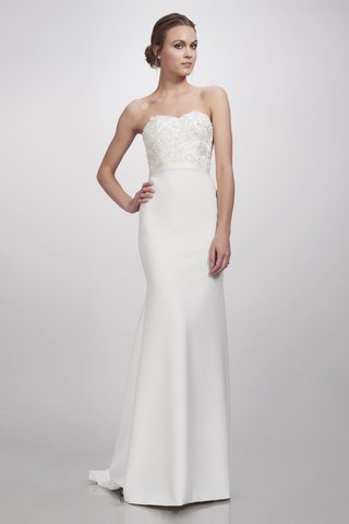 "Amanda" Gown by THEIA a-strapless-dress-with-a-sweetheart-neckline-floral-appliques-on-the-bodice-and-a-sleek-skirt-by-t