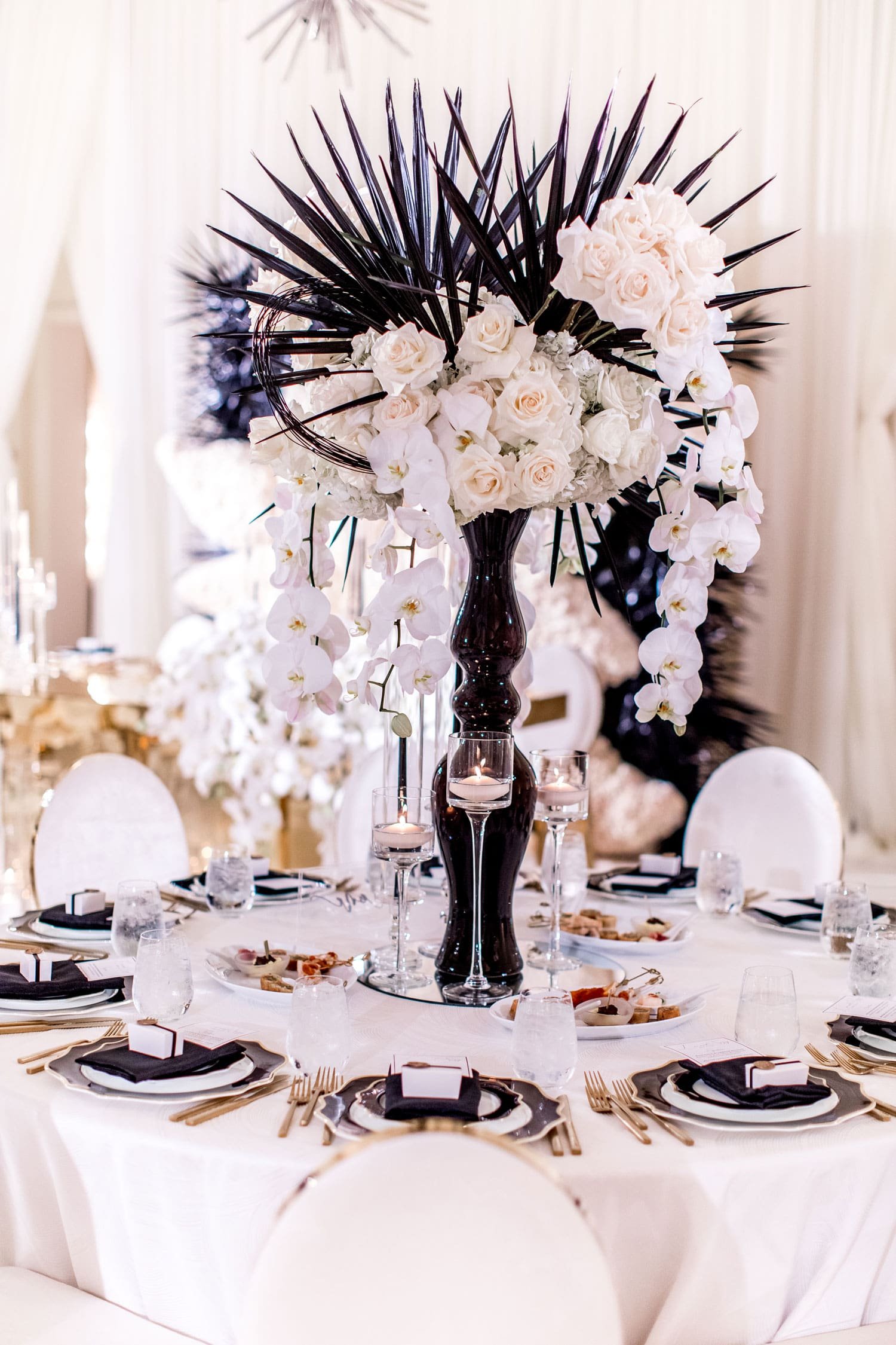 Unique Black & White Centerpiece