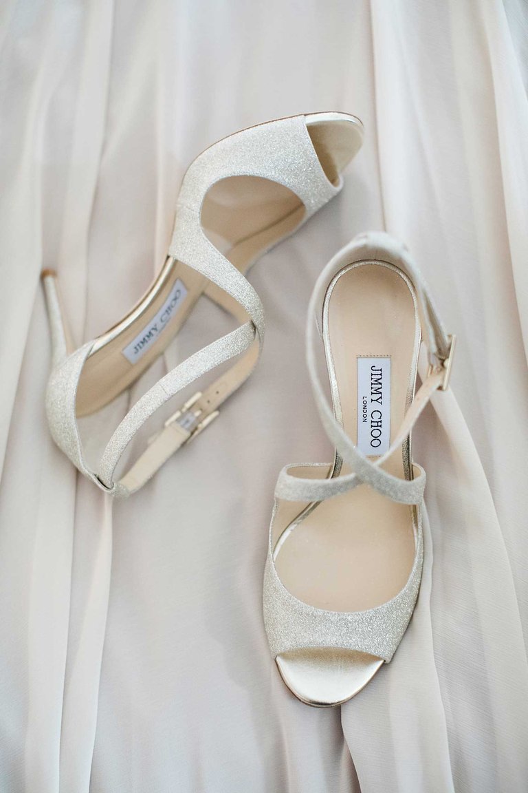 Glittering PeepToe Bridal Heels