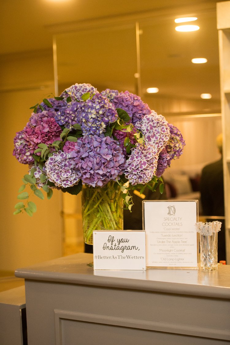 Purple Hydrangeas with Hashtag Sign